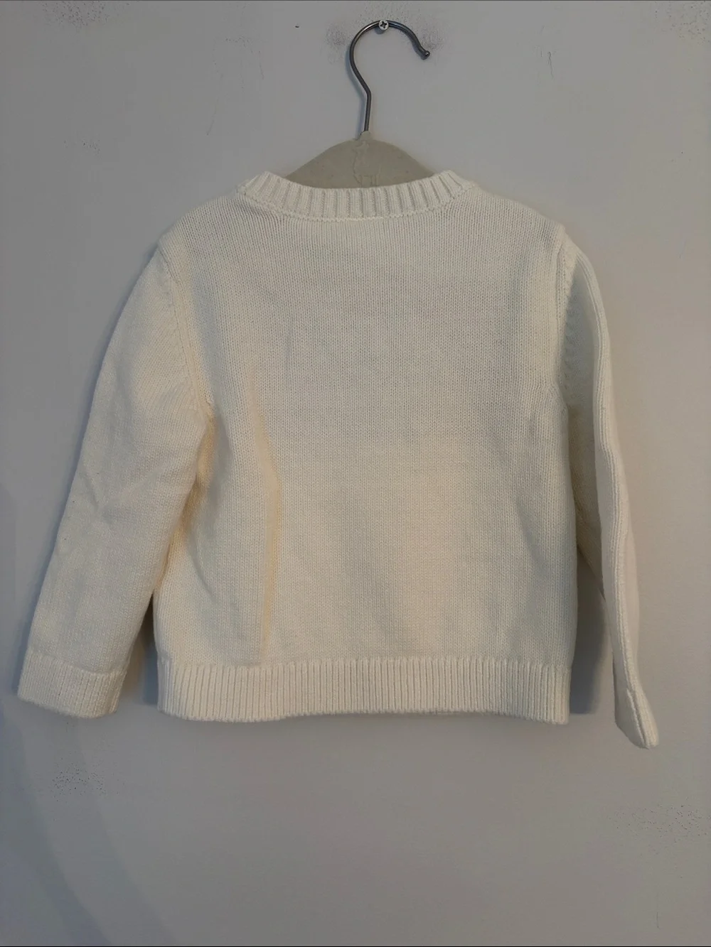 Carter's Cream Crewneck Sweater with Red Holiday Floral Trim Size 2T